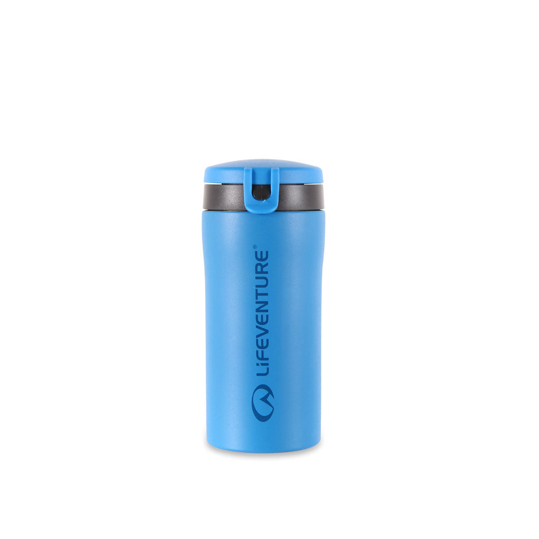 Lifeventure Stainless Steel Flip Top Thermal Mugs 300ml - Double Wall Vacuum Insulated Travel Coffee Cup for Hot & Cold Drinks - Perfect for Camping, Office, and Commuting