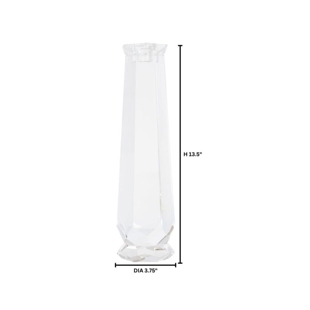 Cyan Design 11764 Faceted Clear Tall Glass Candle Holder - Elegant Home Decor for Dining Table, Wedding Centerpiece & Holiday Decorations