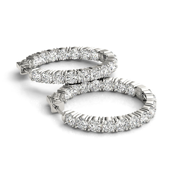 0.8 Inch 4 Prong Round Hoop Earrings - Sterling Silver or Gold Plated - 1/2 Pair (Single Earring) - Perfect for Cartilage, Helix, or Tragus Piercings - Great for Everyday Wear or Special Occasions