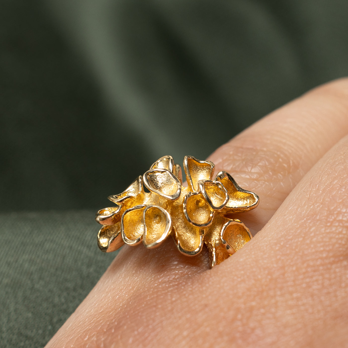 10K Yellow Gold Abstract Cocktail Ring for Women - Size 5.75 | Elegant Statement Jewelry for Parties, Weddings & Special Occasions