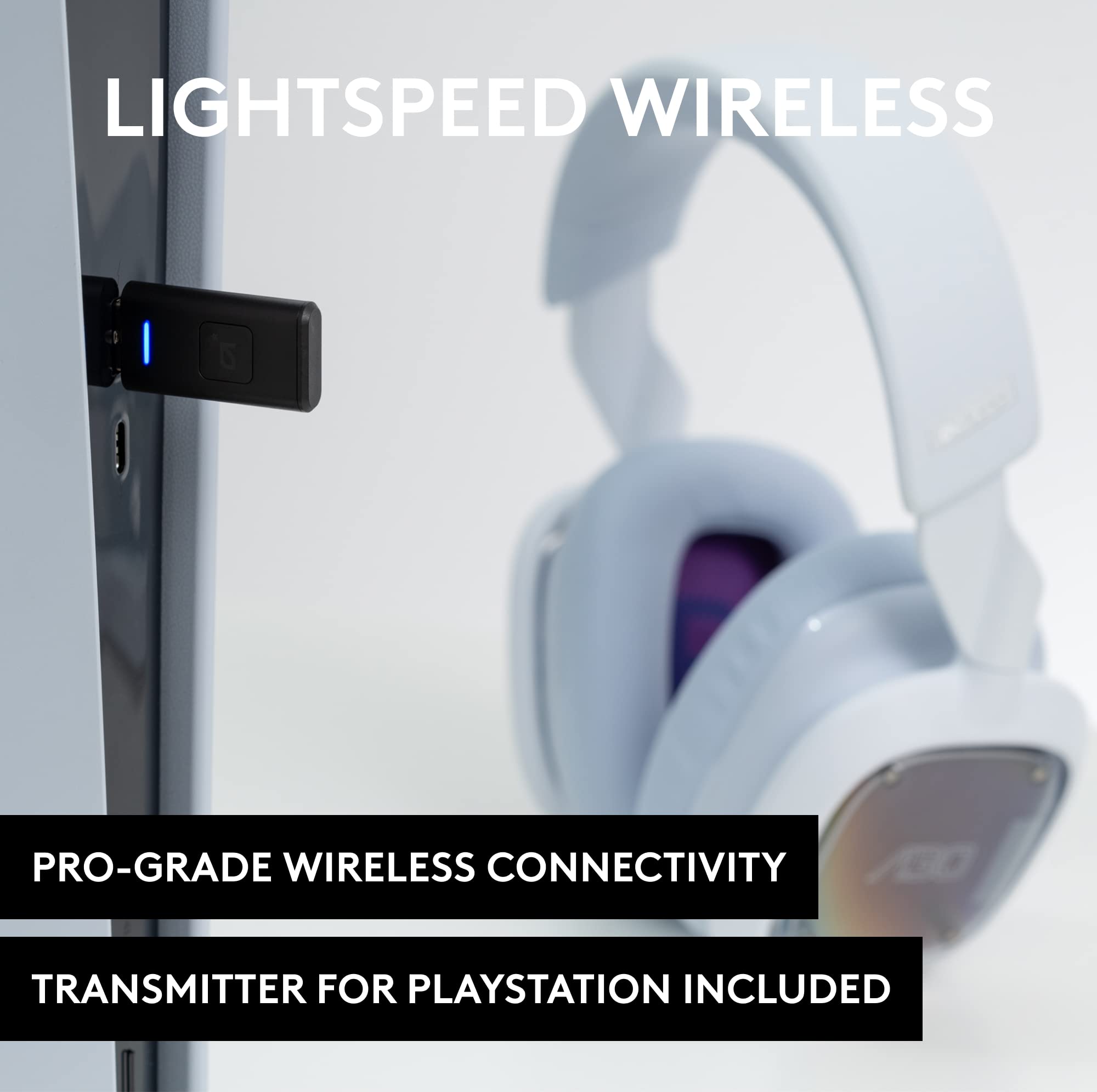 Logitech G Astro A30 LIGHTSPEED Wireless Gaming Headset with Bluetooth, Dolby Atmos, 27H Battery & Detachable Mic - Compatible with PS5, PS4, Xbox, Switch, PC & Mobile - White - Perfect for Gaming, Streaming & Remote Work