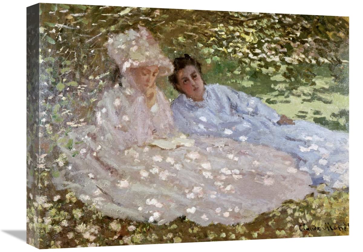 22 Inch Claude Monet 'Madame Monet in The Garden' Art Print - Premium Canvas Wall Decor for Living Room, Bedroom & Office - Famous Impressionist Painting Reproduction
