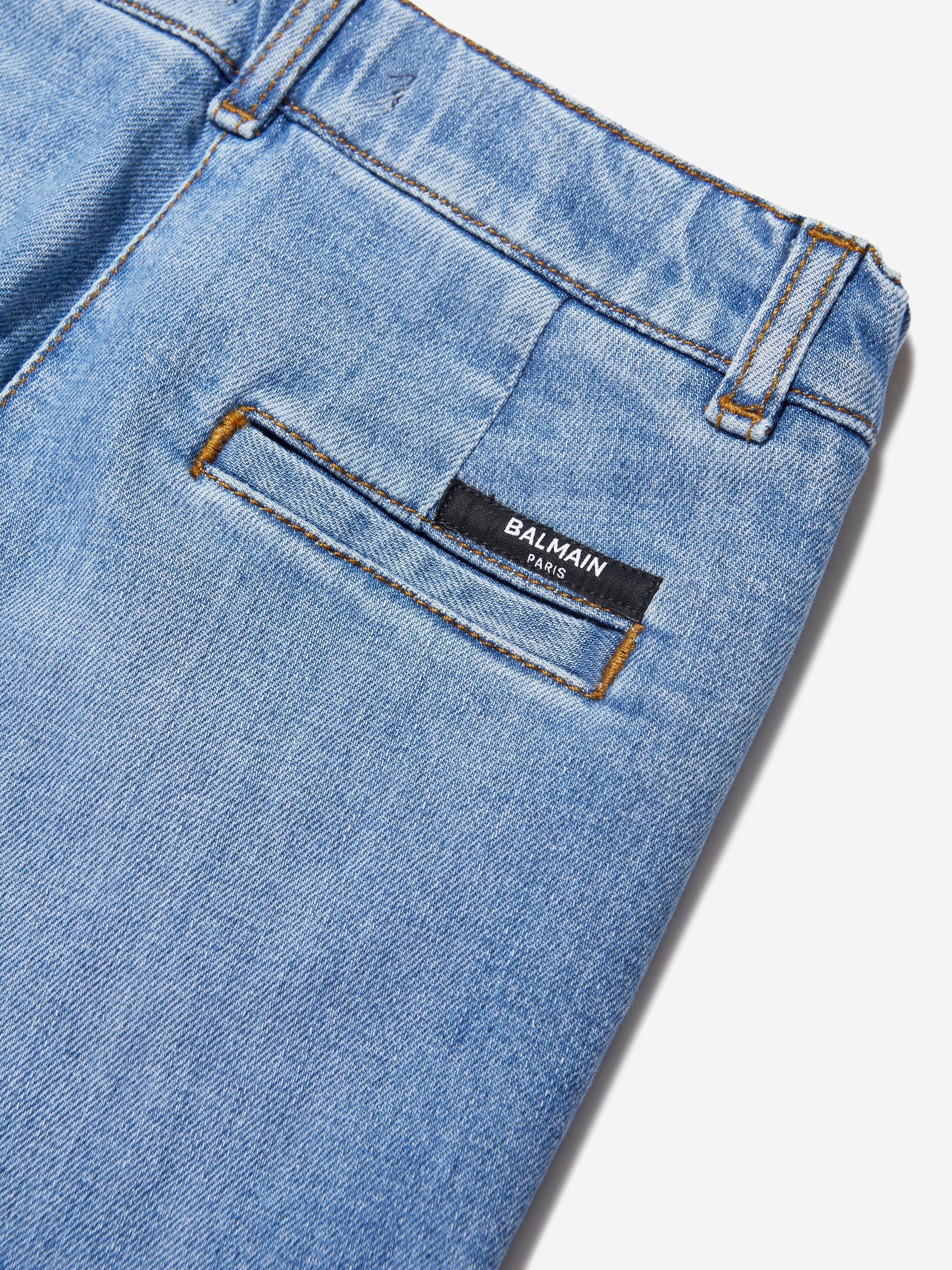 Balmain Boys Blue Denim Shorts - Stylish & Comfortable for Summer Outings, Beach Trips, and Casual Wear