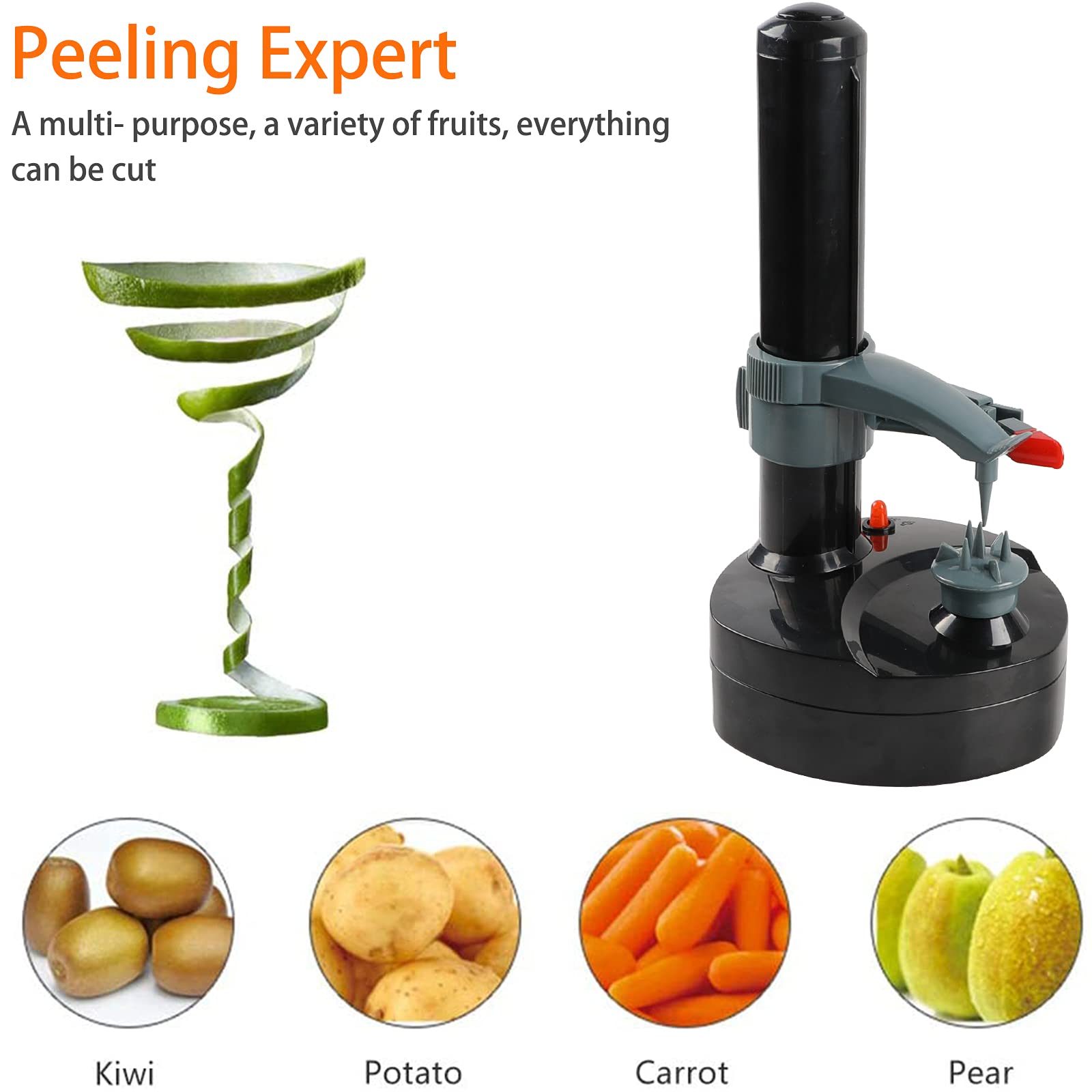 Electric Potato Peeler - Automatic Rotating Peeling Tool for Potatoes, Apples, Fruits & Vegetables | Easy Kitchen Gadget for Effortless Meal Prep & Healthy Cooking