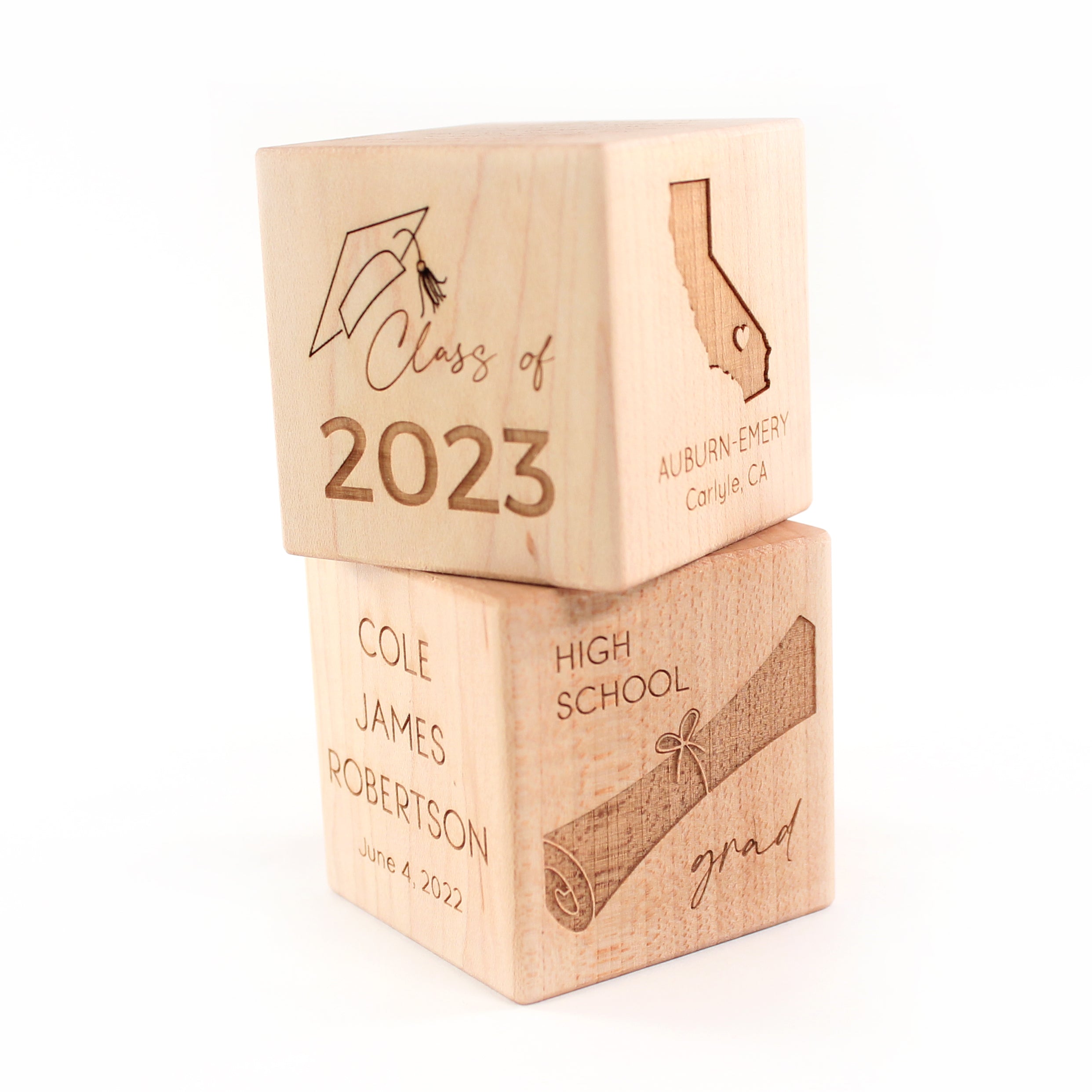 Personalized High School Graduation Keepsake Block - Custom Wooden Photo Block Gift for Graduates - Perfect for Graduation Party Decor, Memory Display & Gift Giving