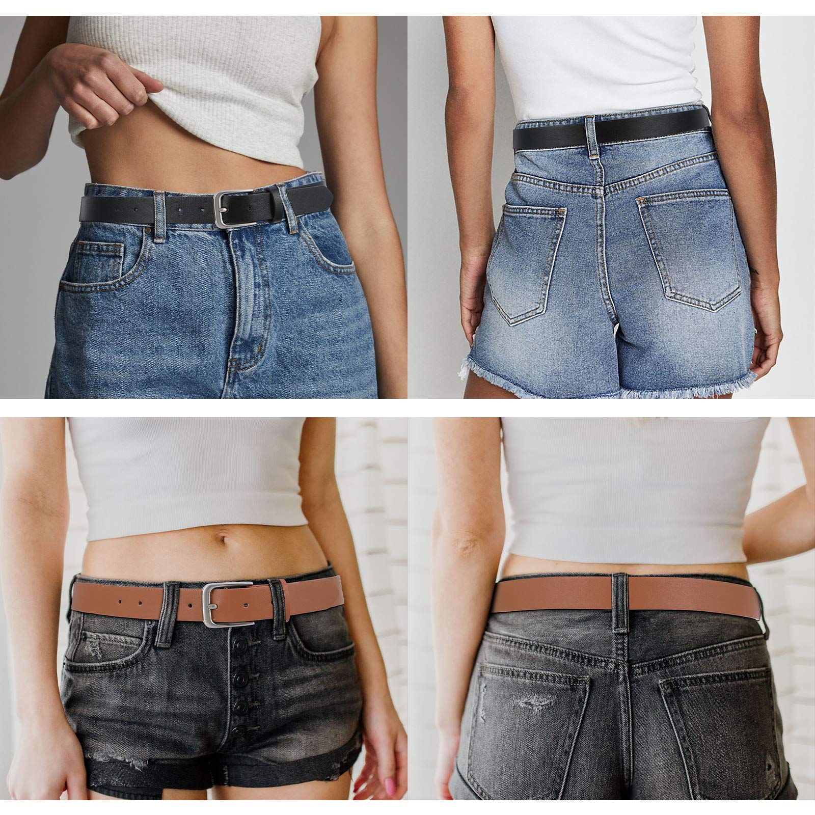 WHIPPY Women's Casual Leather Belt for Jeans & Pants - Stylish Waist Belt for Dresses & Skirts | Perfect for Office, Date Night & Everyday Wear