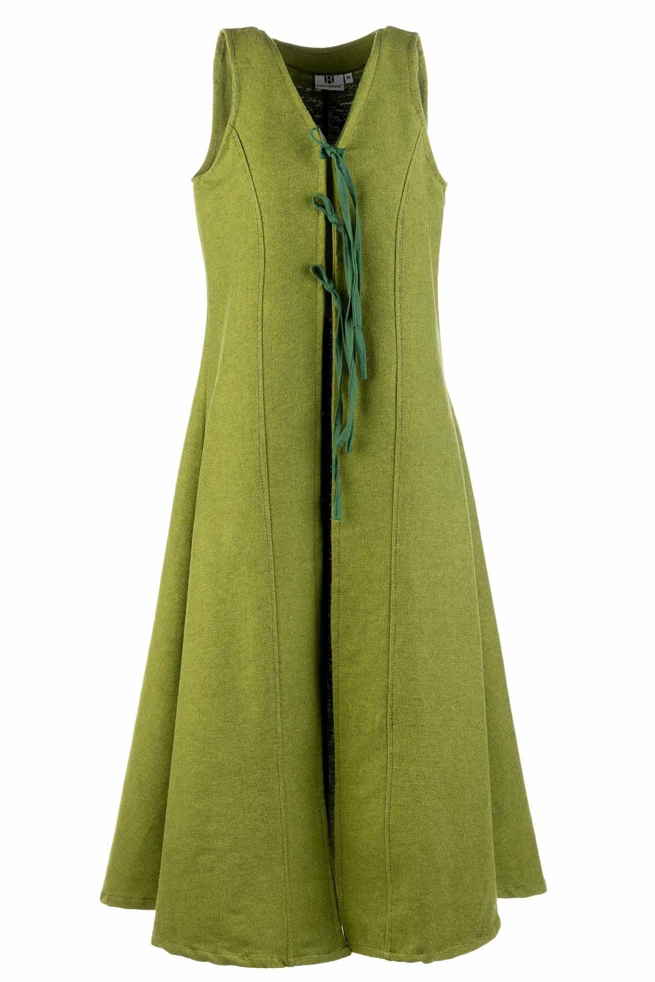 Maiva Women's Sleeveless Trench Coat in Linden Green - Lightweight Open Front Vest for Spring & Fall Layering