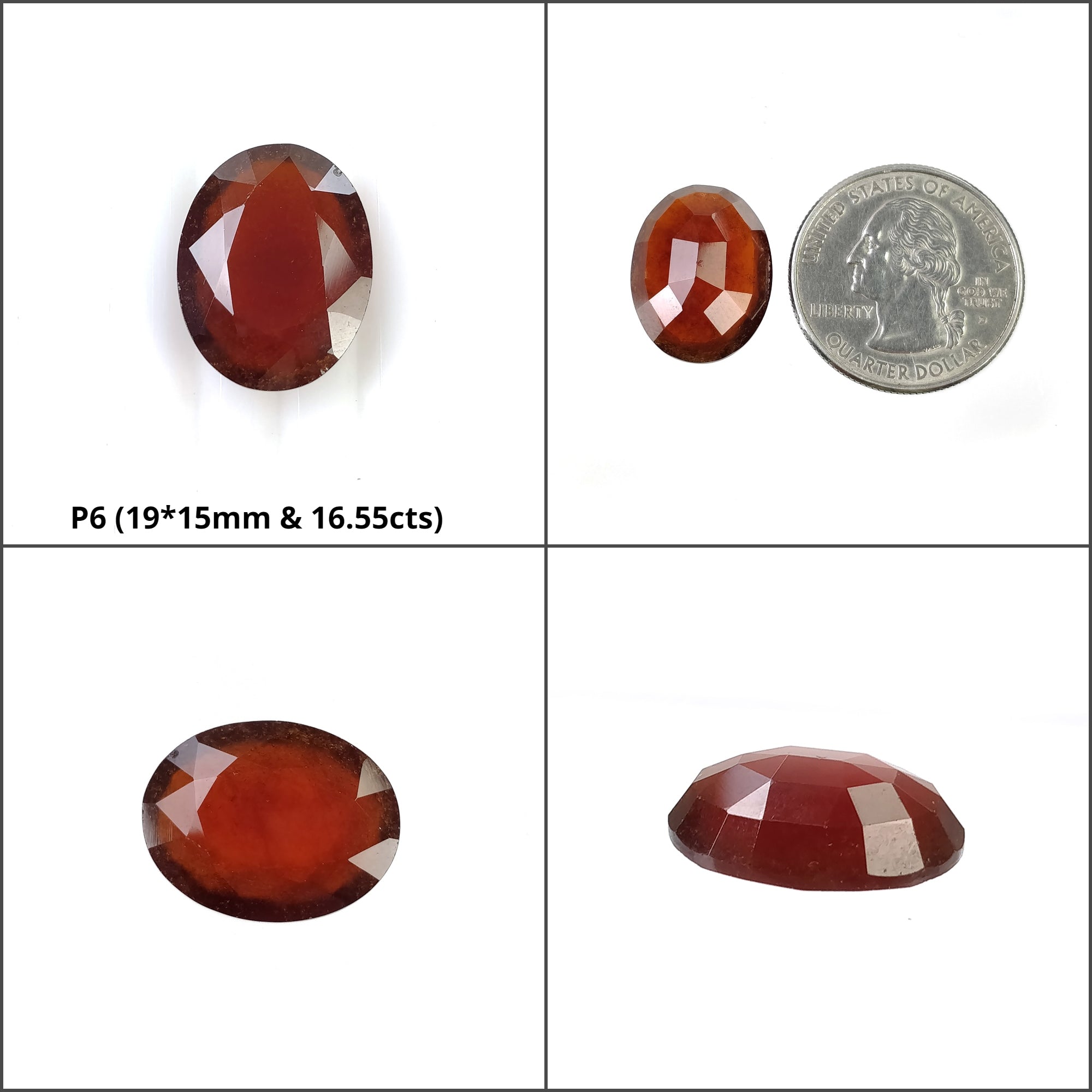 Natural Untreated Hessonite Garnet Gemstone - Oval Cushion Cut Cinnamon Color | Healing Crystal Jewelry Making, Meditation & Spiritual Gifts