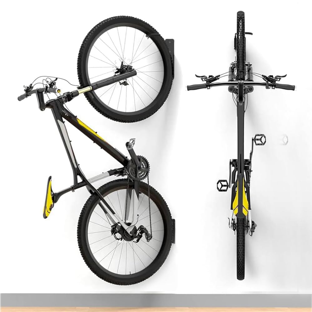 Baisikou 4-Pack Swivel Bike Rack Wall Mount - Heavy Duty Garage Bike Storage for Mountain, Road & Kids Bicycles - Space Saving Bike Organizer for Home, Garage or Apartment Cycling Storage Solutions