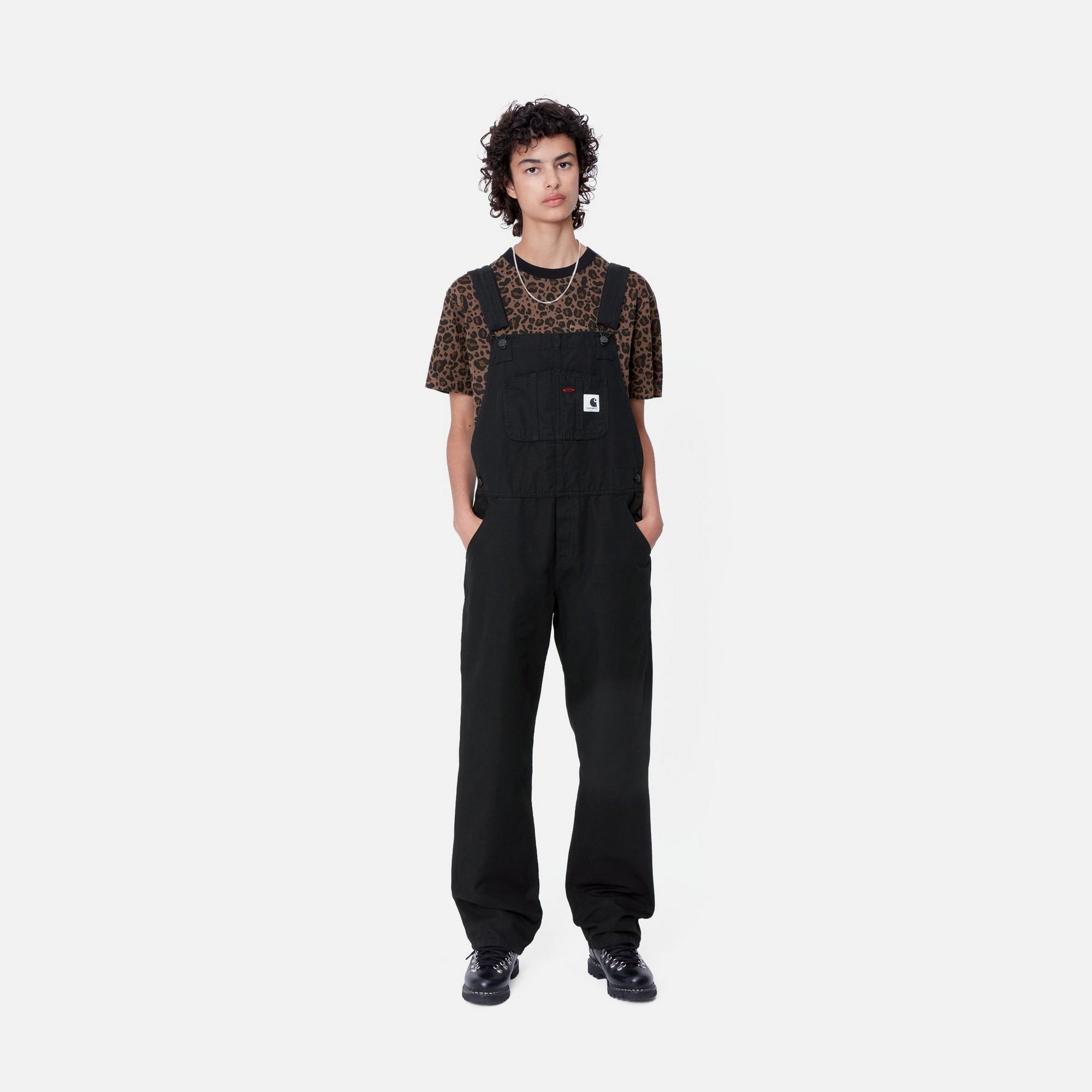 Women's Black Bib Overalls - Straight Leg Denim Jumpsuit for Casual Wear & Outdoor Activities