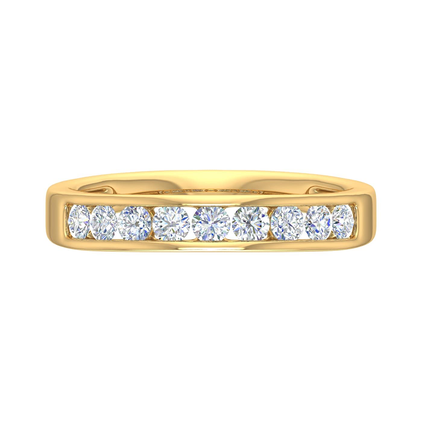 1/2 Carat Channel Set Diamond Wedding Band Ring for Women - 14K Gold Engagement Ring, Anniversary Gift, Bridal Jewelry for Her - Perfect for Weddings, Proposals & Special Occasions