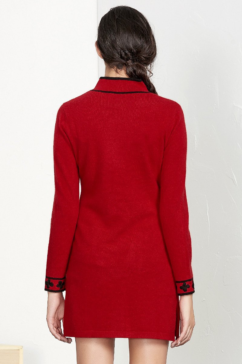 Zhili Women's 100% Pure Cashmere Brooke Shift Dress - Soft & Elegant Knitwear for Work, Parties & Special Occasions