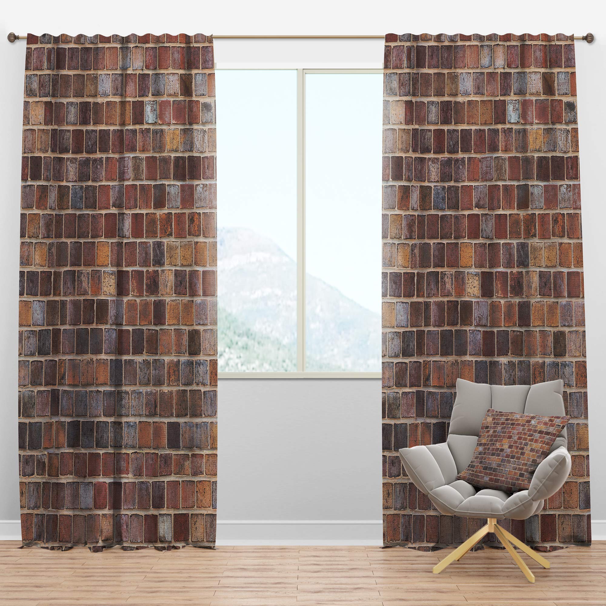 Blackout Curtains Red Brick Wall Texture - Thermal Insulated Bedroom & Living Room Drapes, Single Panel 52x95 Inches - Perfect for Home Theater, Nursery & Light-Sensitive Sleepers