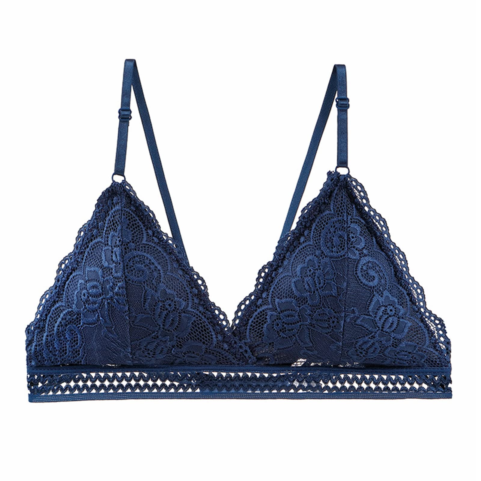 Wireless Deep V Neck Bralette for Women - Adjustable Straps, Pure Color Comfort Bra - Perfect for Yoga, Lounge & Everyday Wear