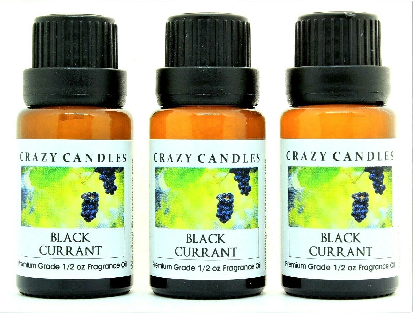 Premium Black Currant Scented Fragrance Oil - 3 Pack (1/2 FL Oz/15ml Each) - Aromatherapy, Candle Making, Soap & Diffuser Blends - Perfect for Home Spa, Relaxation & DIY Crafts