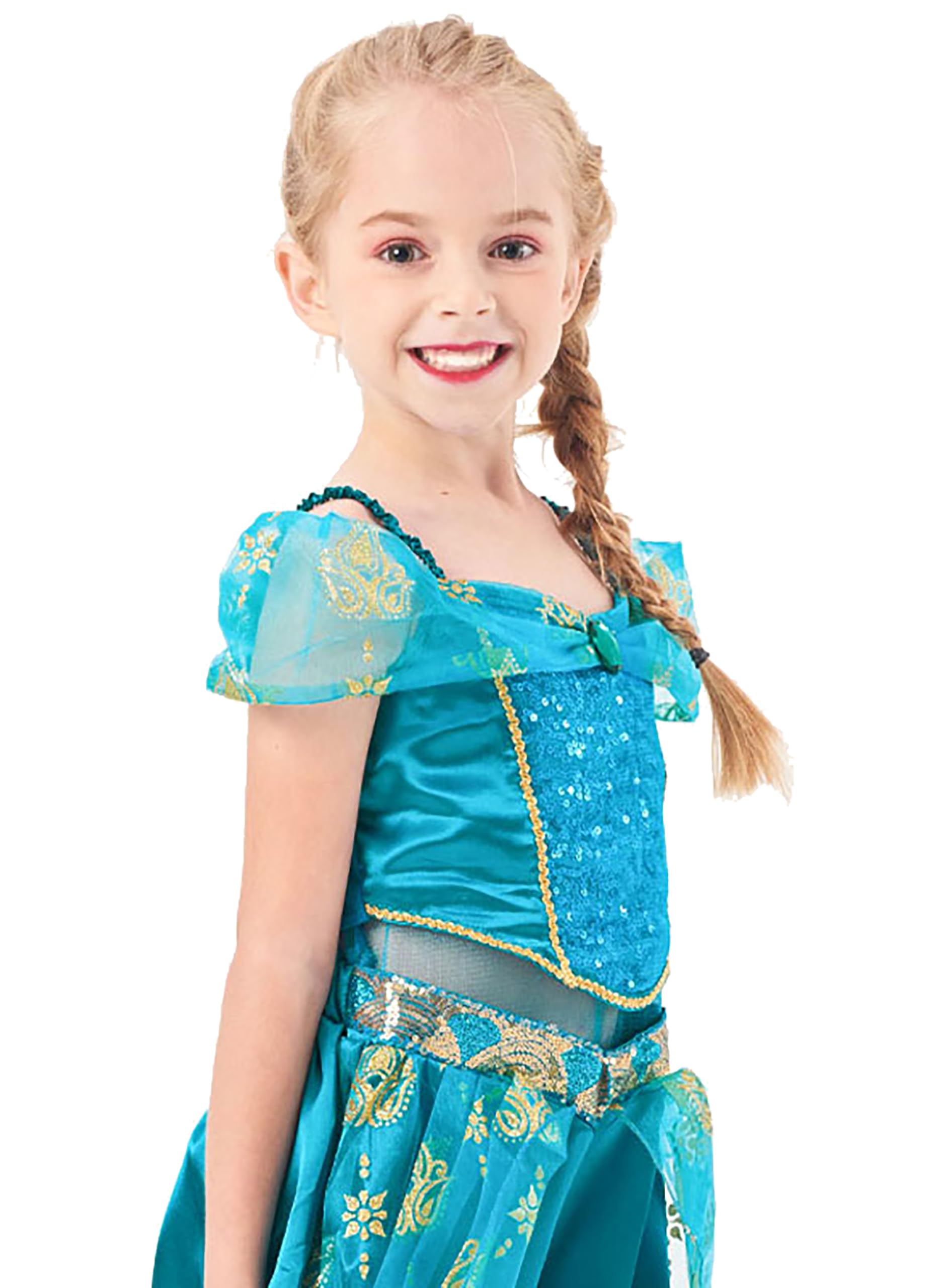 IKALI Princess Costume for Kids - Jasmine & Mermaid Dress for Halloween, Birthday Party, Dress-Up & Role Play