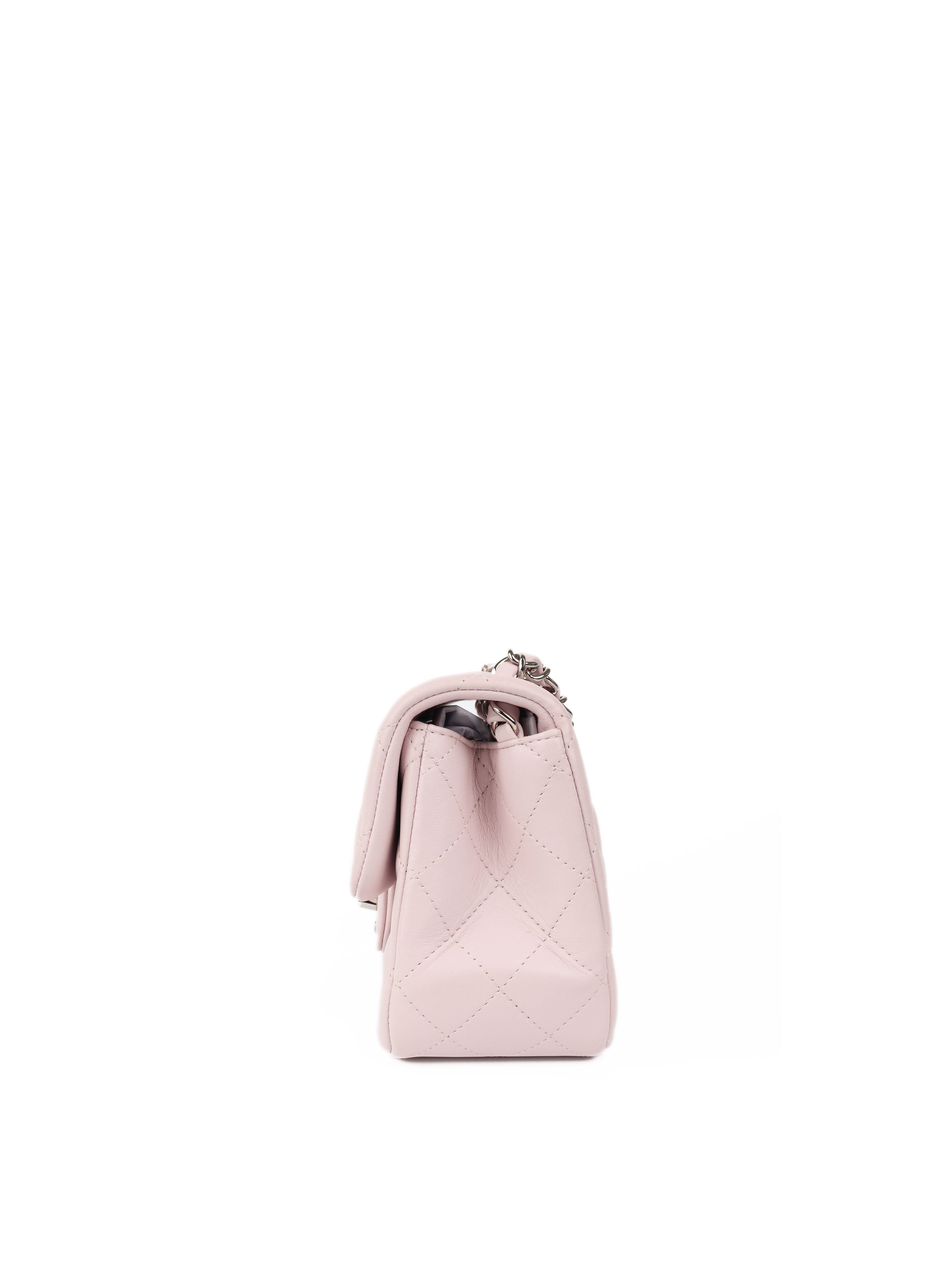 Chanel Mini Square Lilac Classic Flap Bag SHW - Luxury Crossbody Purse for Women | Perfect for Date Night, Parties & Special Occasions