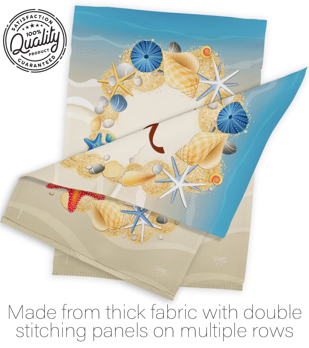Coastal Beach House Flag Set with Pole - Summer Decor for Outdoor & Garden