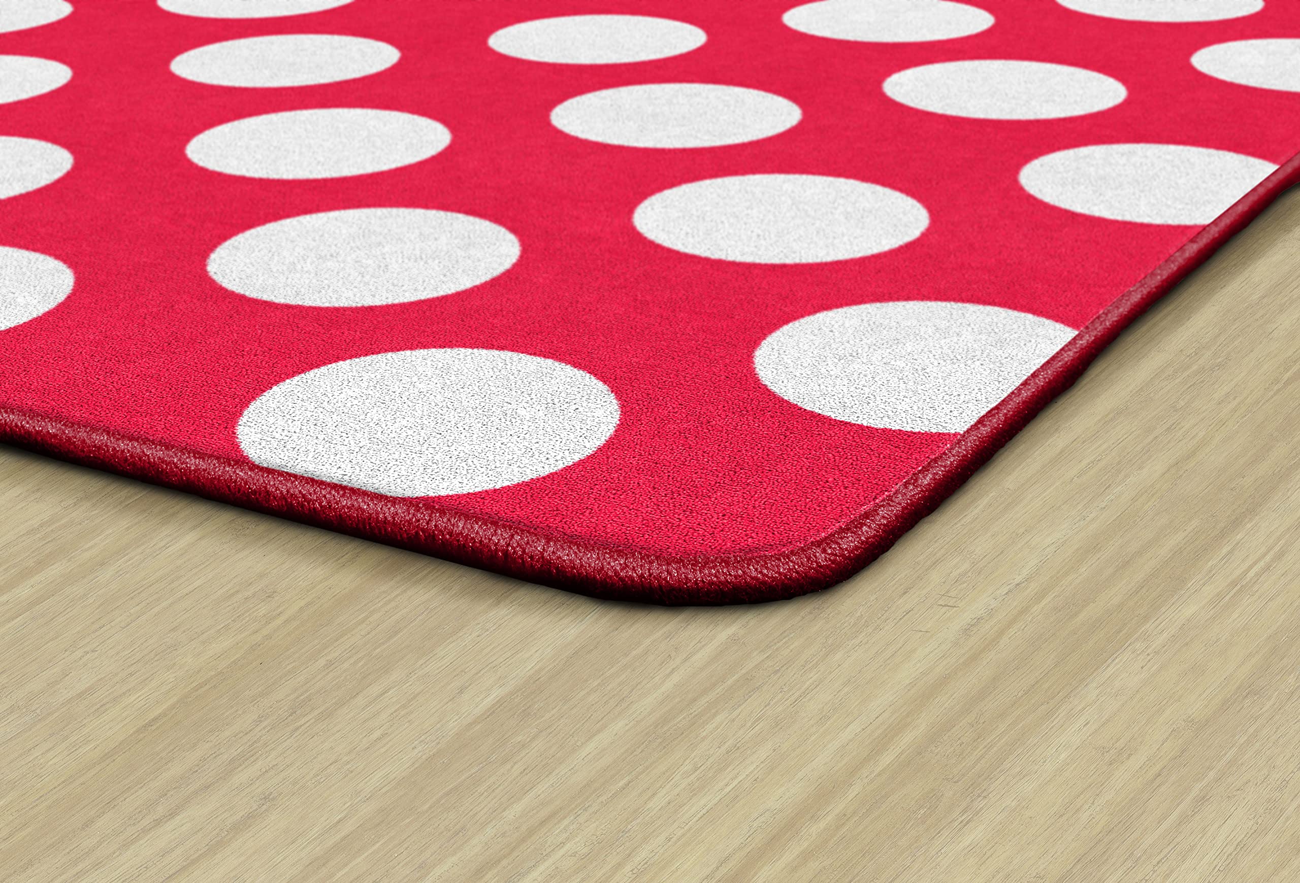 Flagship Carpets Schoolgirl Style Cherry Soda Polka Dot Area Rug - 7'6