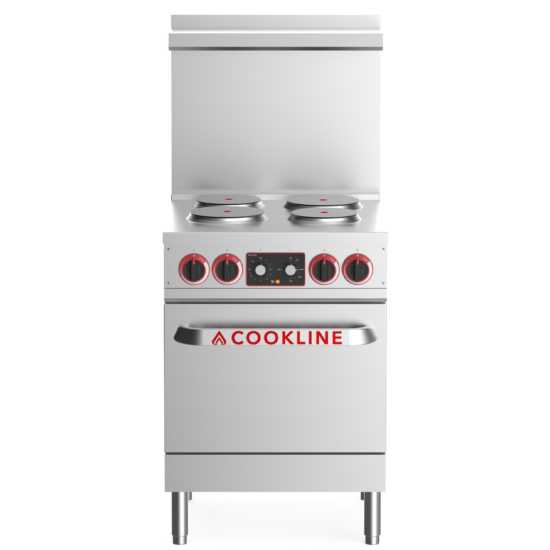 Cookline ER24 208 24 Inch 4-Burner Electric Range Stove - 208V Commercial Grade for Restaurants, Kitchens & Home Use