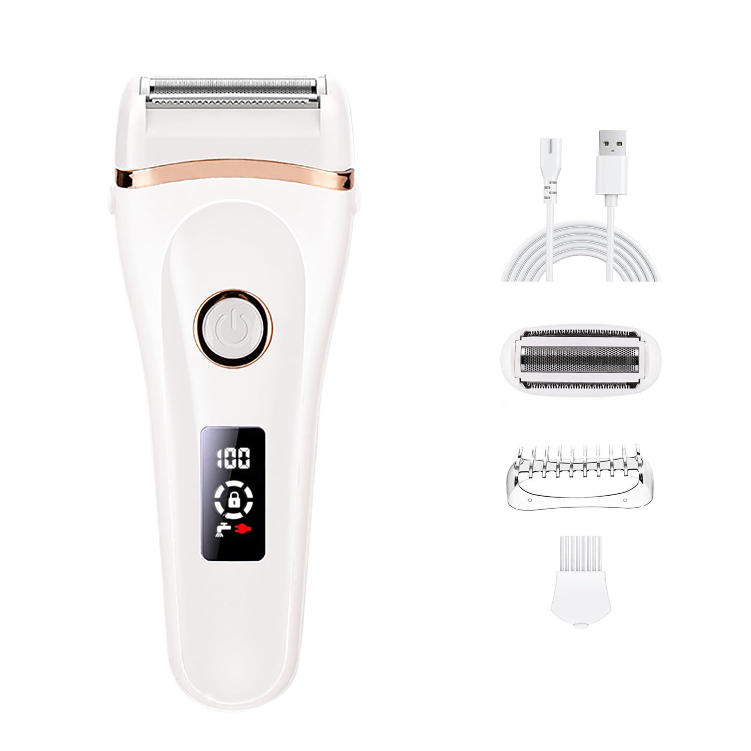 3-in-1 Electric Lady Shaver for Women - Painless Hair Removal, Waterproof Wet & Dry Use, USB Rechargeable - Perfect for Travel, Gym & Sensitive Skin Care