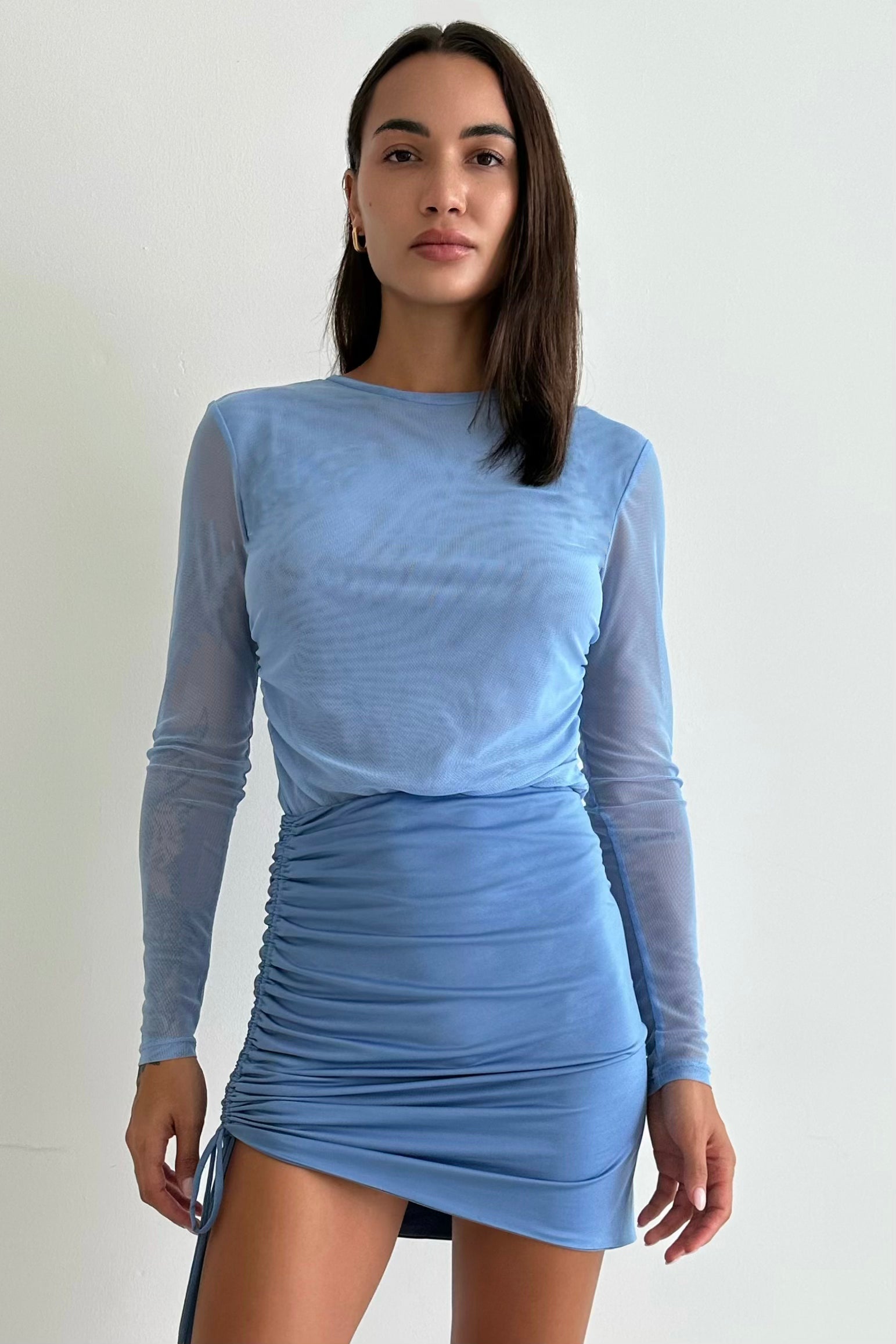 Azure Bordeaux Mesh Top for Women - Breathable Summer Fashion T-Shirt - Perfect for Casual Outings, Beach Trips, and Layering