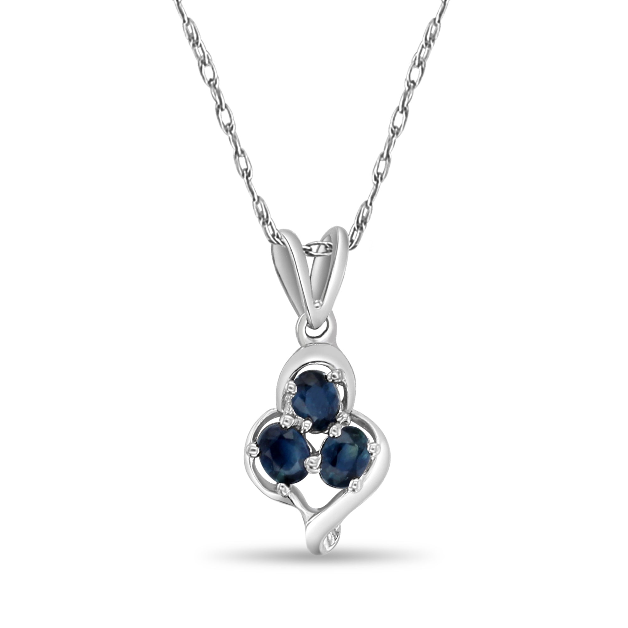 14K White Gold Sapphire Necklace for Women - Elegant Jewelry Gift for Birthday, Anniversary & Special Occasions