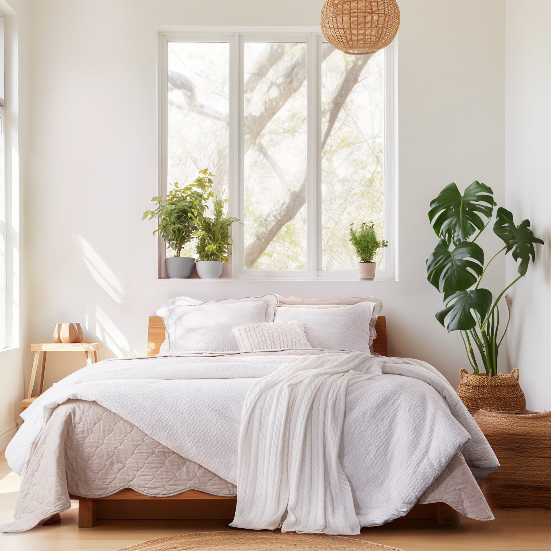 Coastal Chic Scalloped Edge Reversible Quilt 3-Piece Bedding Set | Soft & Breathable Comforter with Duvet Cover & Shams | Perfect for Beach House, Guest Room & Coastal Decor