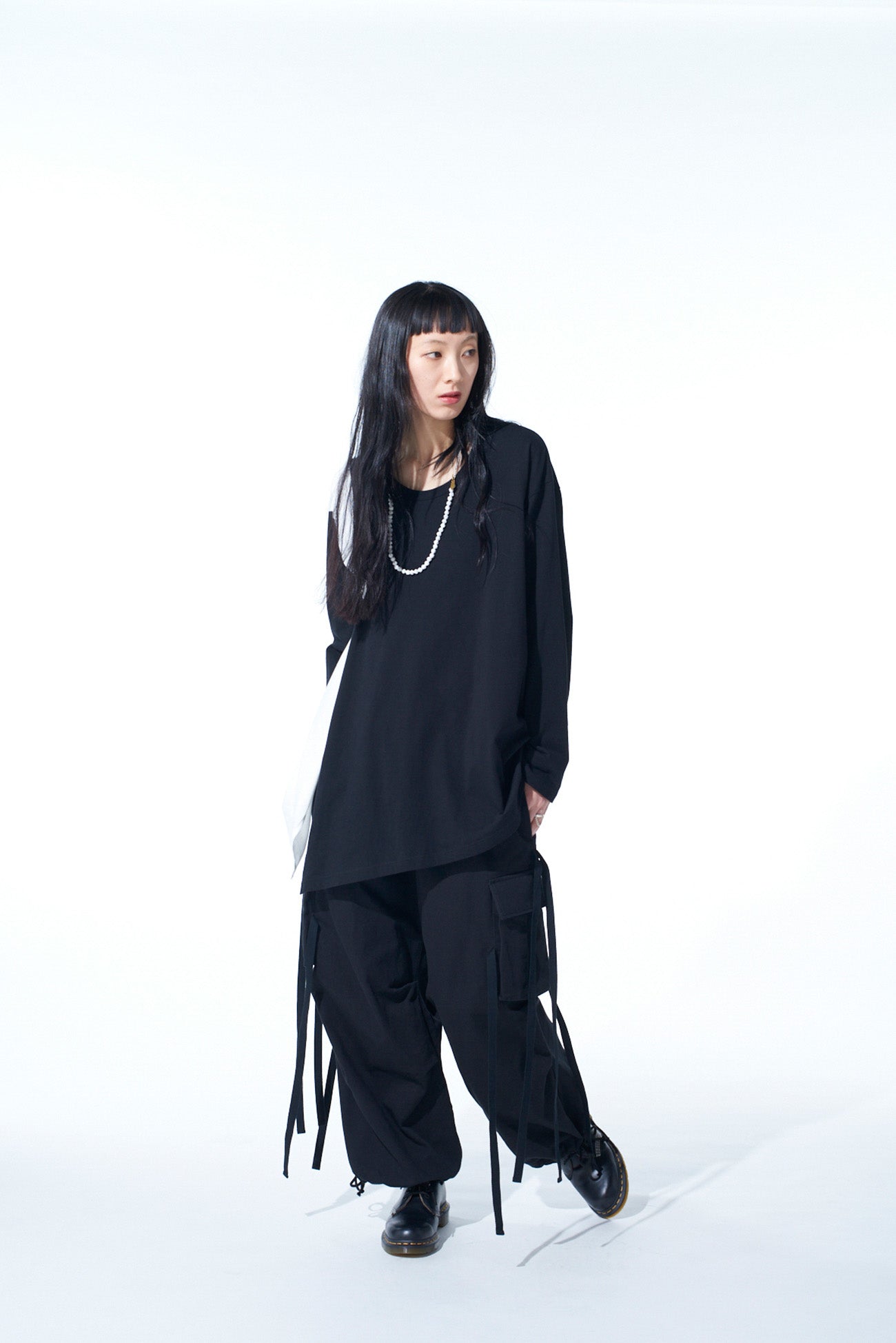 Soft Cotton Jersey Fabric Long Sleeve Draped T-Shirt for Women - Comfortable Casual Wear for Everyday, Work & Outfits