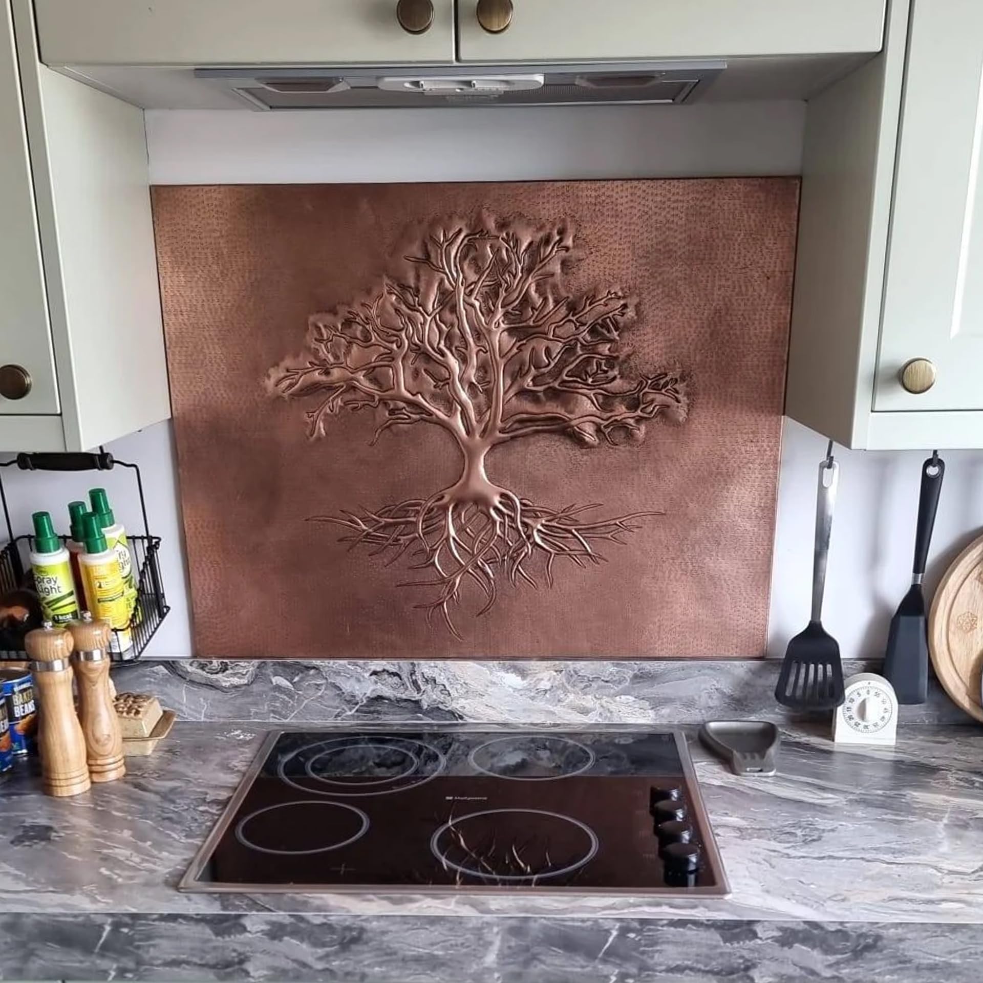 Handmade Copper Backsplash Tile - Custom Tree with Roots Design for Kitchen Backsplash, Indoor & Outdoor Wall Decor | Perfect for Rustic, Farmhouse, and Modern Home Décor