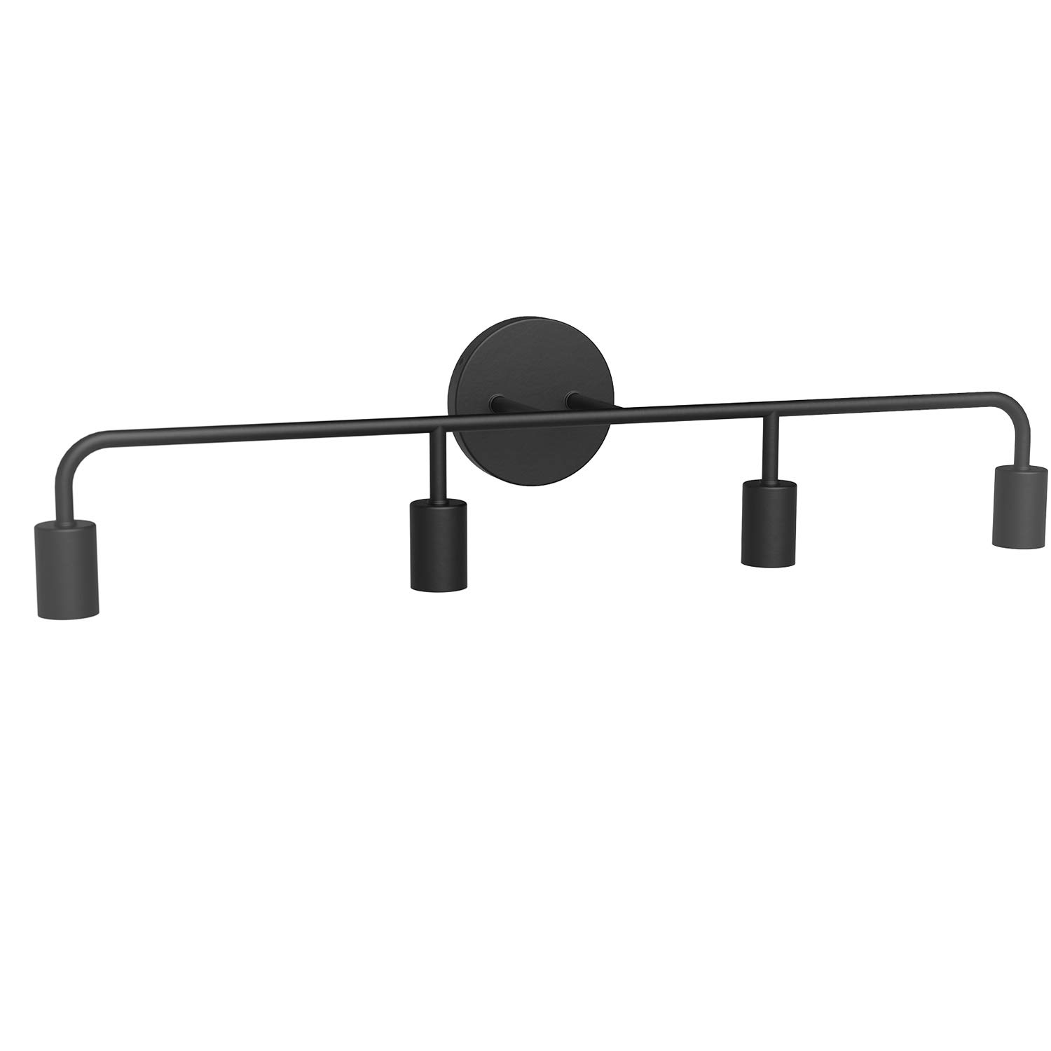 Modern 4-Light Bathroom Vanity Light Fixture - 30 Inch Matte Black with E26 Socket (60W, 120V) - No Bulbs Included - Farmhouse Style Mirror Lighting for Bathroom, Bedroom & Dressing Room Vanity Areas