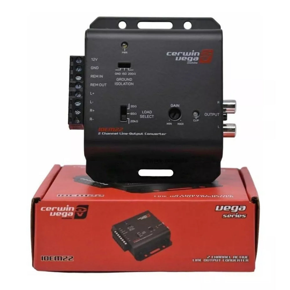 Cerwin Vega IOEM22 2 Channel High Power Line Output Converter - Car Audio System for Amplifier Installation & Speaker Upgrades