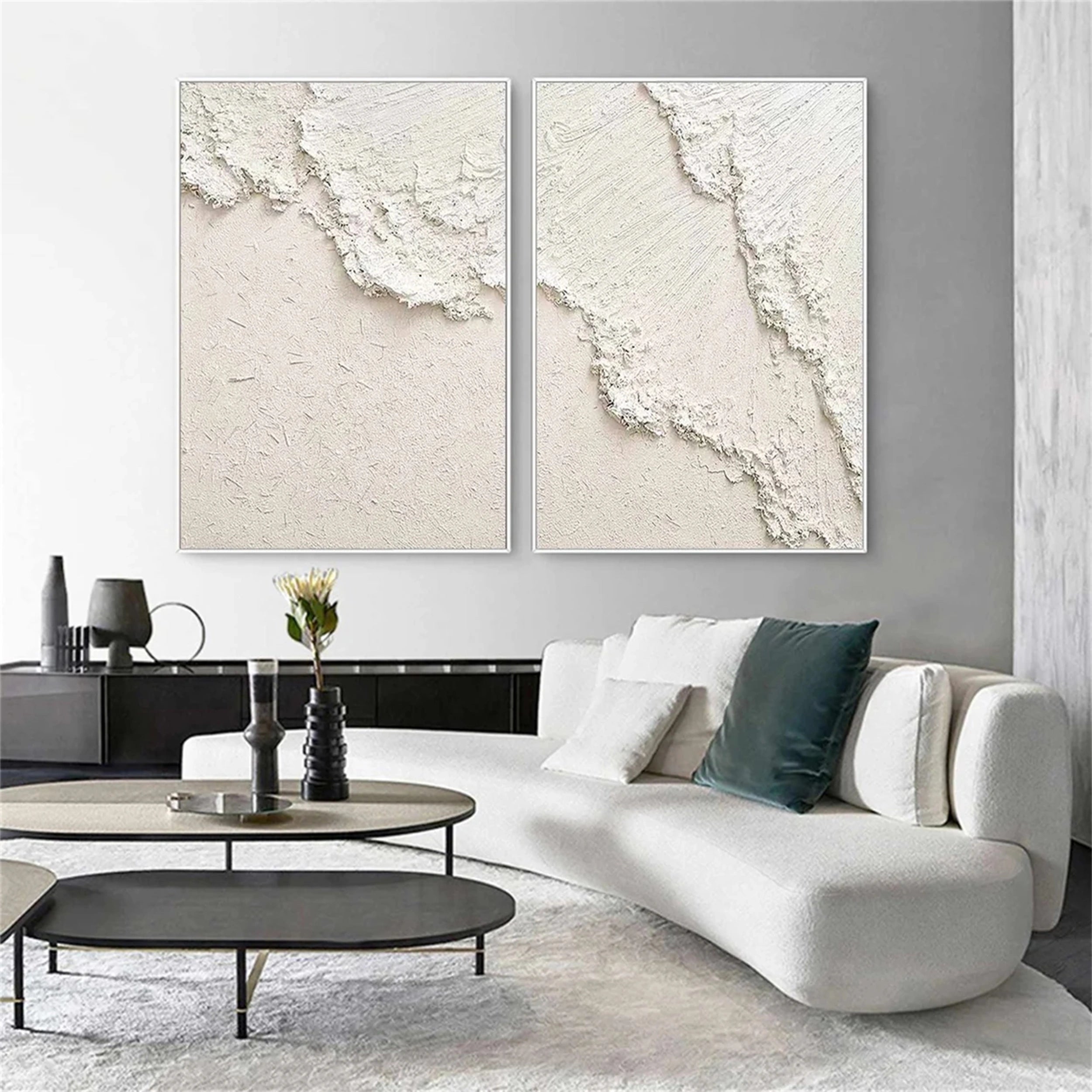Ocean and Sky Wall Art Set of 2 - Modern Coastal Paintings for Home & Office Decor | Perfect for Living Room, Bedroom, or Beach House