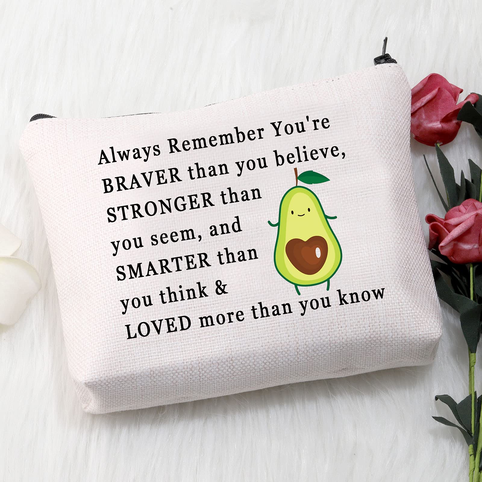 JNIAP Avocado Themed Cosmetic Bag for Women - Cute Makeup Travel Pouch with Zipper - Perfect Birthday Gift for Avocado Lovers - Great for Travel, Gym & Daily Use