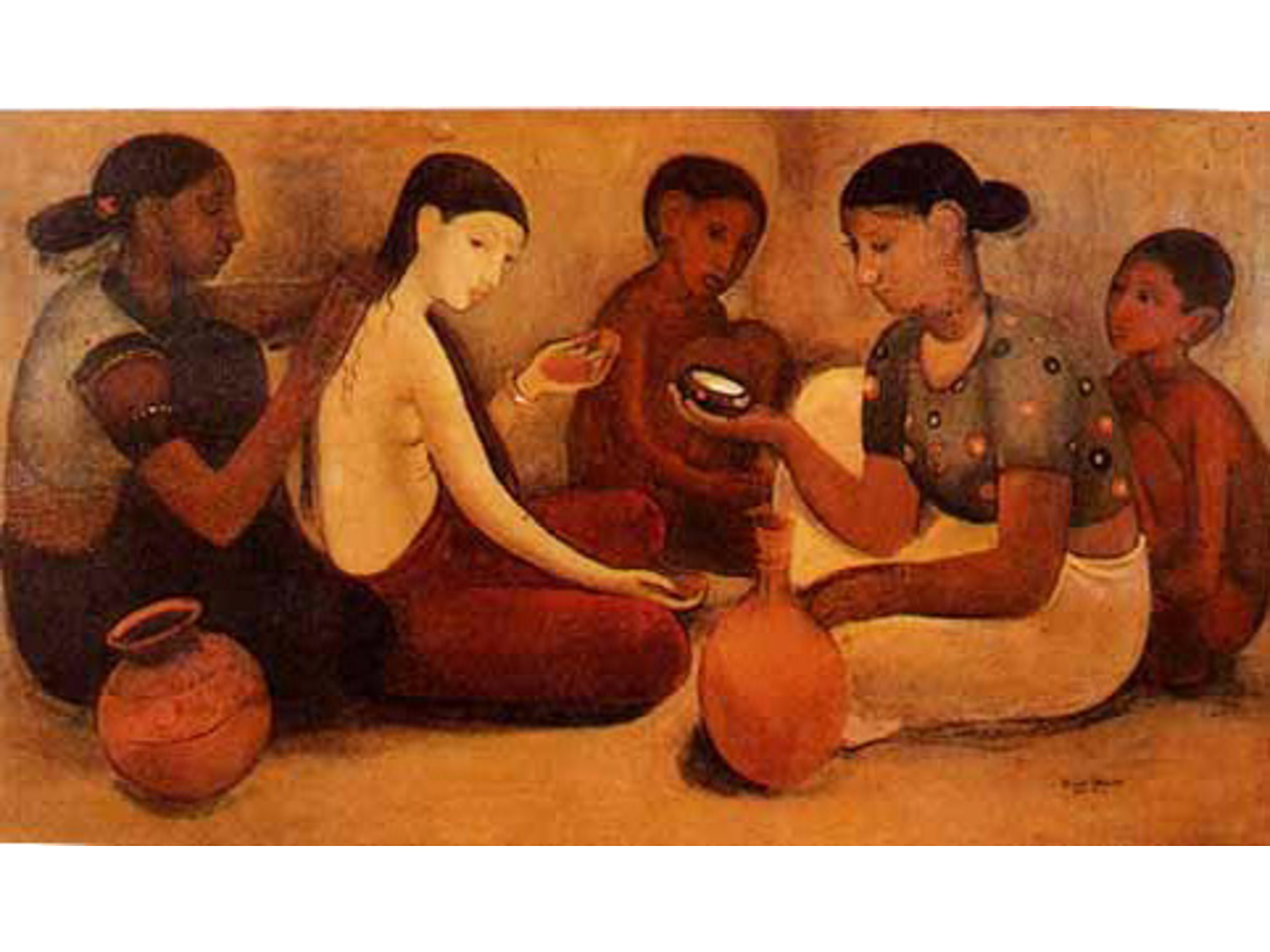 Amrita Sher-Gil Bride's Toilet Painting - Indian Art Reproduction for Home Decor & Wedding Gifts | Perfect for Living Rooms, Bedrooms & Bridal Showers