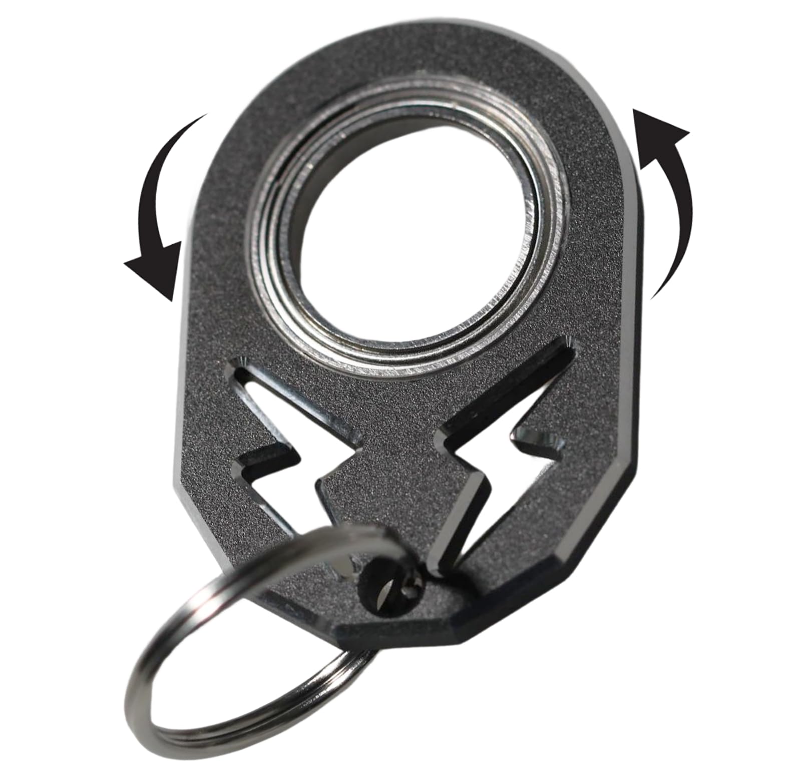 YIPUKIYI Metal Fidget Spinner Keychain - Stress Relief Toy for Adults & Kids - Black - Perfect for Anxiety Relief, Office, Travel & School