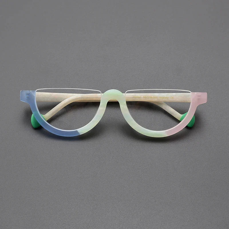 Vintage Cyd Retro Semi-Circle Acetate Eyeglass Frames - Lightweight & Durable for Women & Men - Perfect for Reading, Fashion, and Everyday Wear