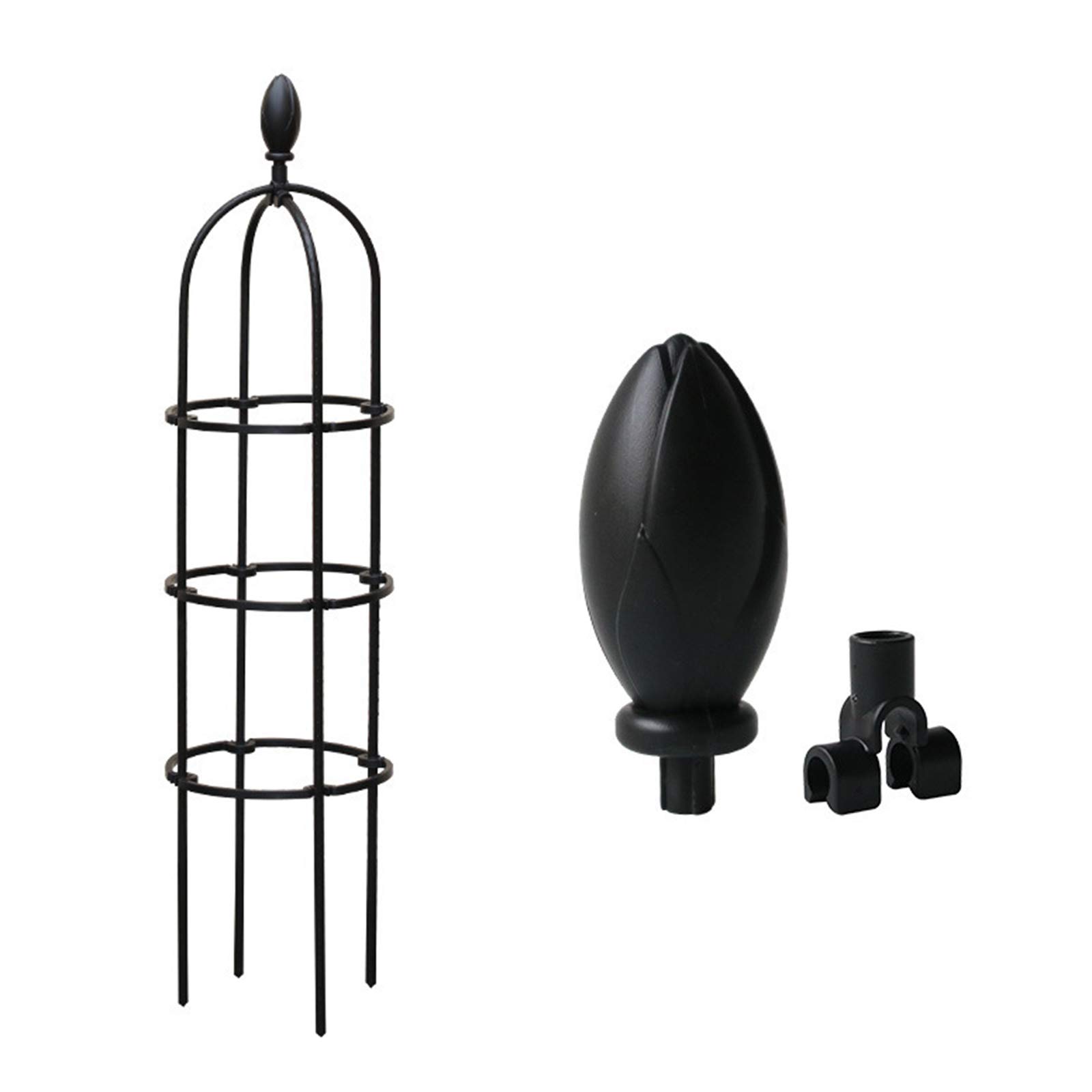 NOONE Conical Wire Rose Trellis - Black Plastic Plant Support Cage for Climbing Flowers, Garden Vine Training, Outdoor Gardening Tools | Perfect for Roses, Clematis, Peas & Vertical Garden Decor