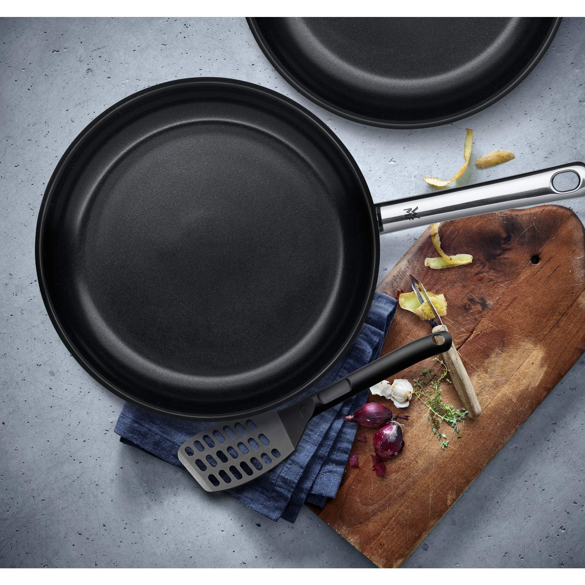 Premium WMF Nonstick Fry Pan Set - 3-Piece Cookware with Glass Lids for Healthy Cooking | Perfect for Sautéing, Frying & Serving Dishes Directly to Table