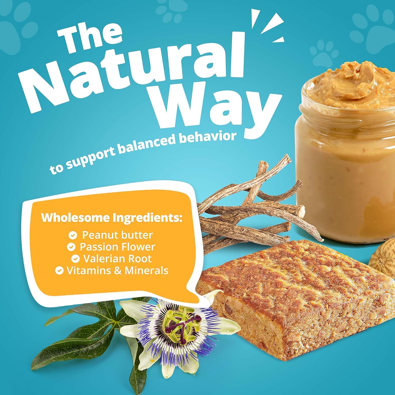 Natural Peanut Butter Chews for Dogs - Anxiety Relief Treats with Calming Ingredients - No Hemp, Grain-Free, 2 Oz (Pack of 4) - Perfect for Travel, Vet Visits & Thunderstorm Stress Relief