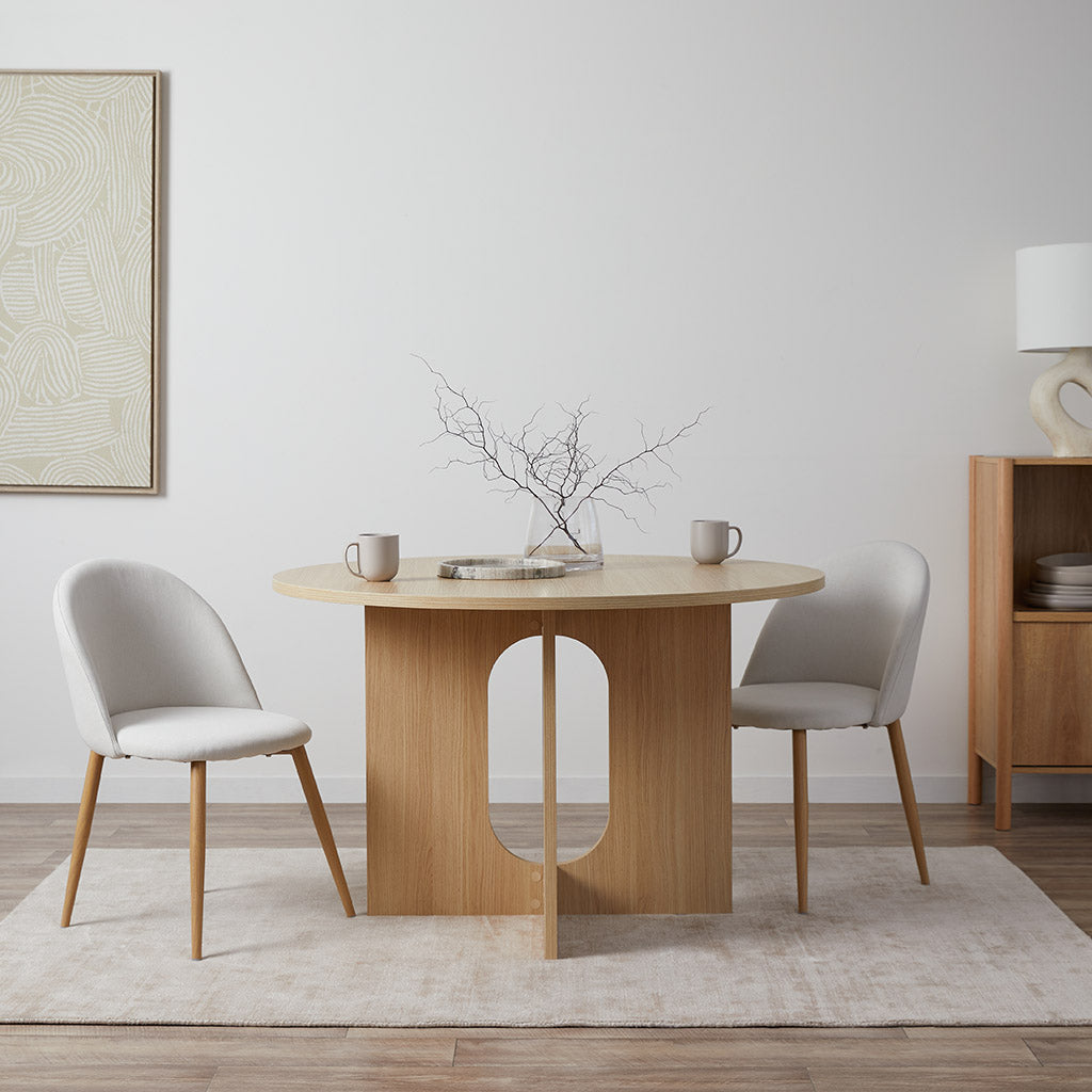 Ora 4-Seater Round Dining Table - Modern Kitchen & Dining Room Furniture for Small Spaces | Perfect for Breakfast, Family Meals & Entertaining Guests
