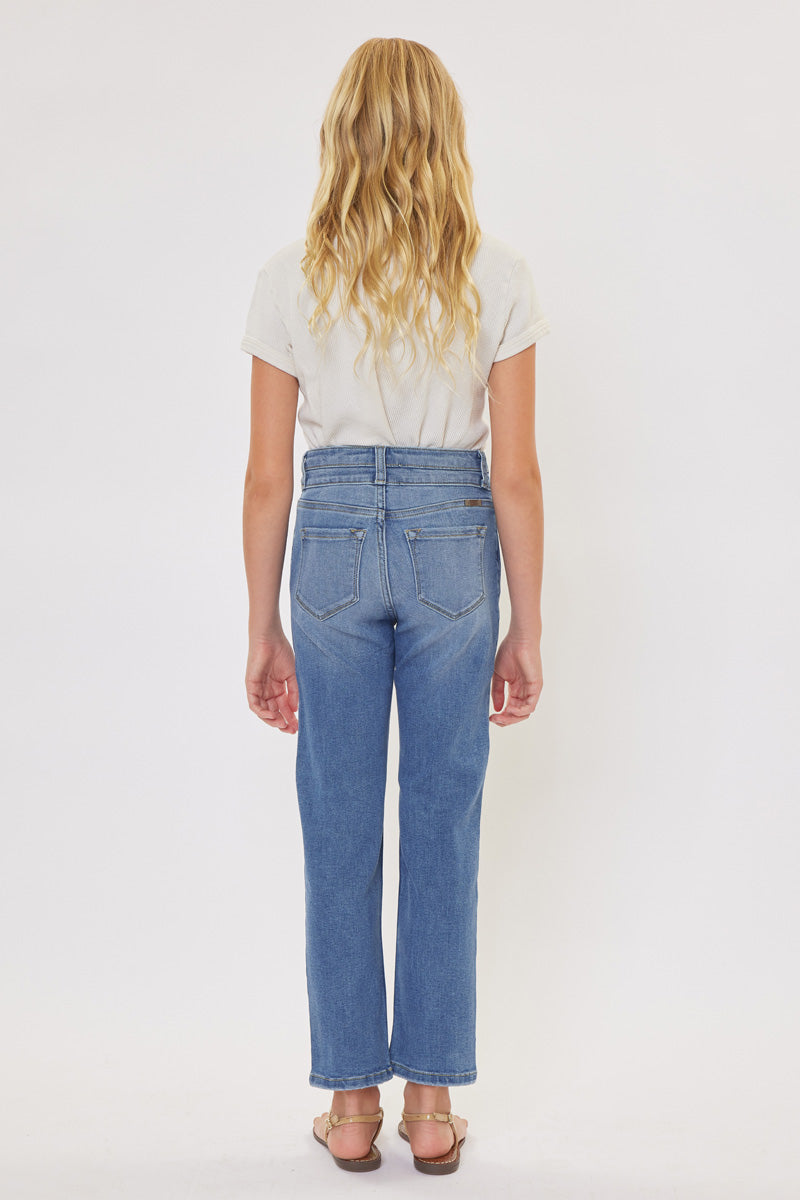 Dream High Rise Mini Straight Leg Jeans for Kids - Stylish & Comfortable Denim Pants for School, Play & Everyday Wear