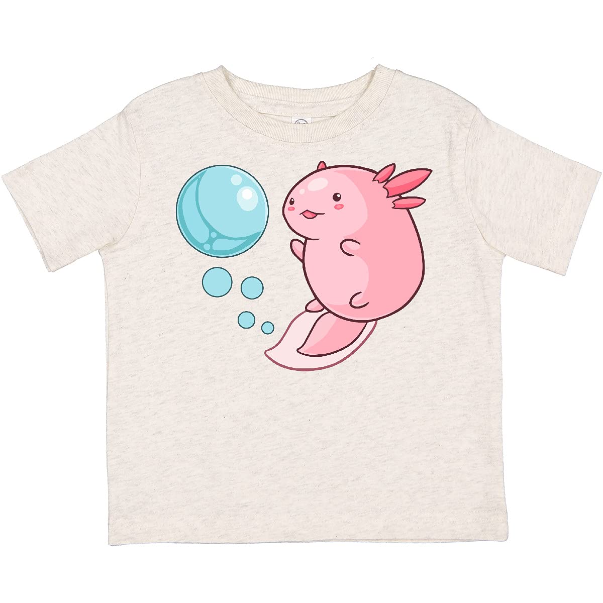 Cute Axolotl and Bubbles Heart Print Toddler T-Shirt - Soft Cotton Kids Tee for Boys & Girls - Perfect for Playdates, School & Casual Outfits