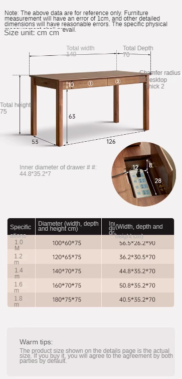 Premium Black Walnut, Ash & Oak Solid Wood Modern Writing Desk - Home Office Furniture for Work & Study | Ergonomic Design for Comfort & Productivity