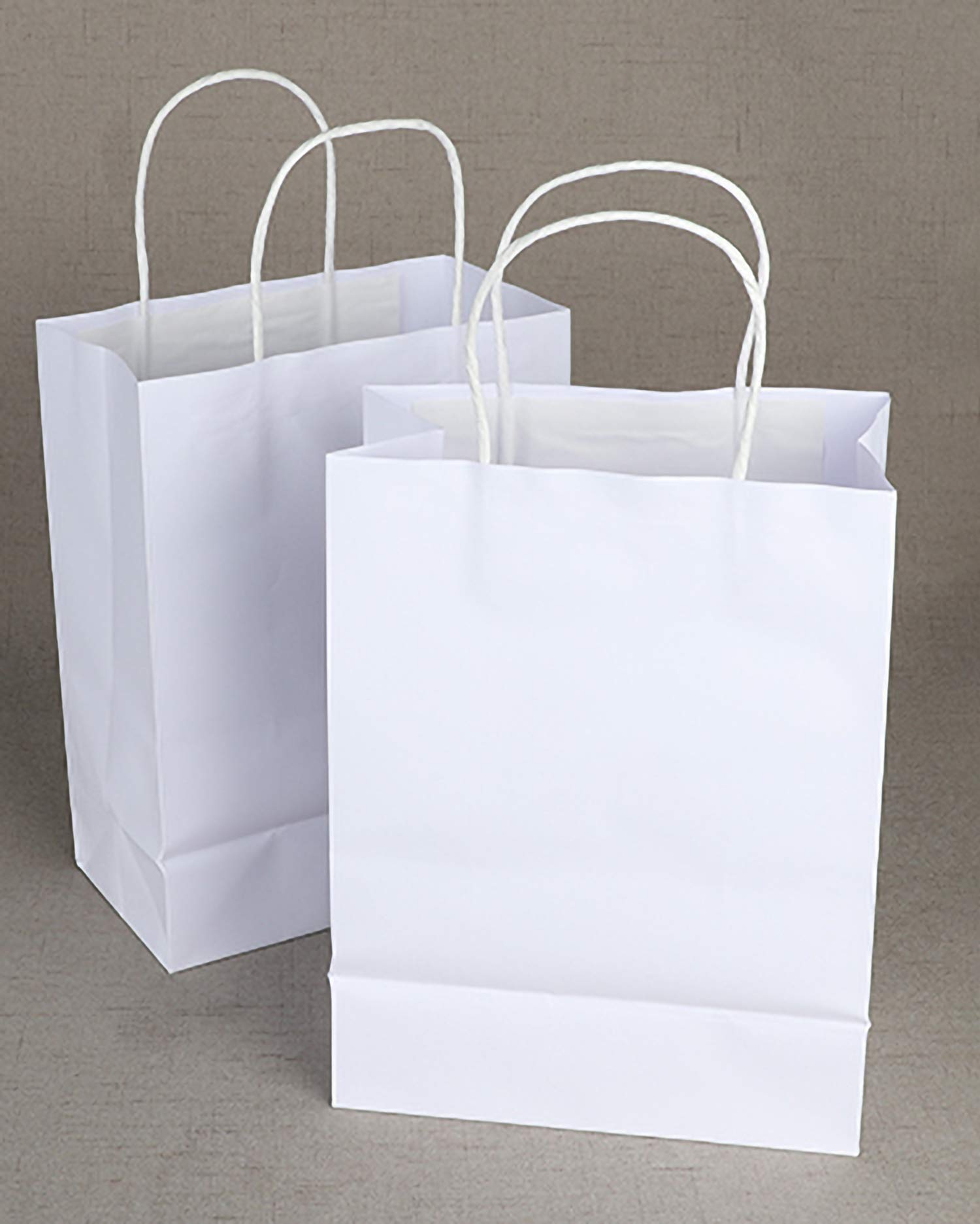 20 Pack Personalized Kraft Paper Gift Bags with Custom Tags & Ribbon - Wedding Favors, Party Welcome Bags - Customize Name & Date - Eco-Friendly White Paper Bags for Bridal Showers, Baby Showers & Special Events