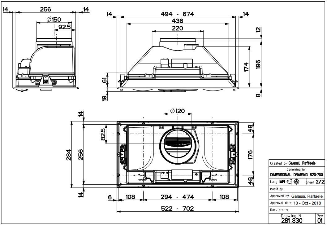 Faber Inka Smart HC X A52 Stainless Steel Under Cabinet Hood 52cm (305.0599.307) - Modern Kitchen Ventilation for Smoke & Odor Removal