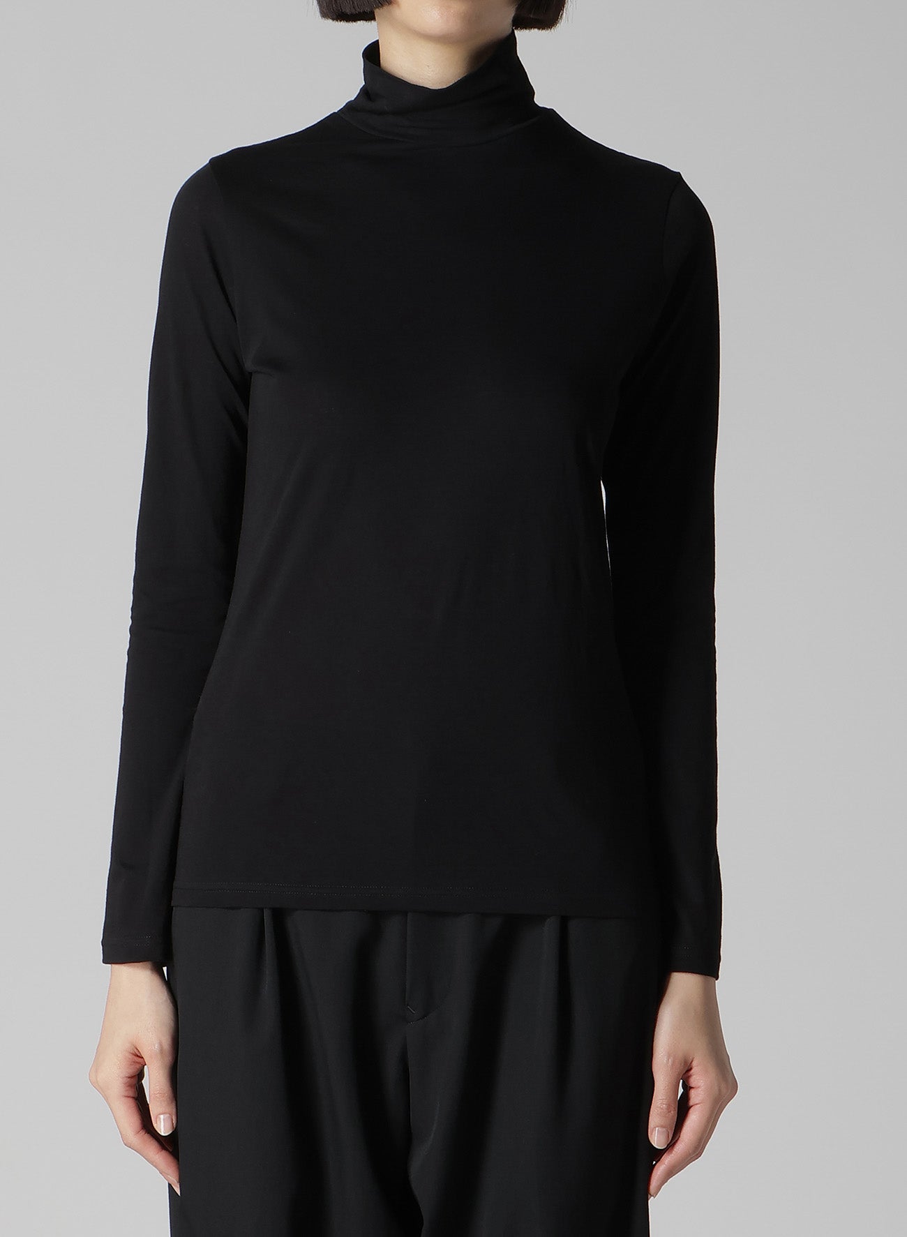 CASHARN Women's High Neck Long Sleeve T-Shirt - Soft Cotton Casual Top for Everyday Wear, Work, and Layering