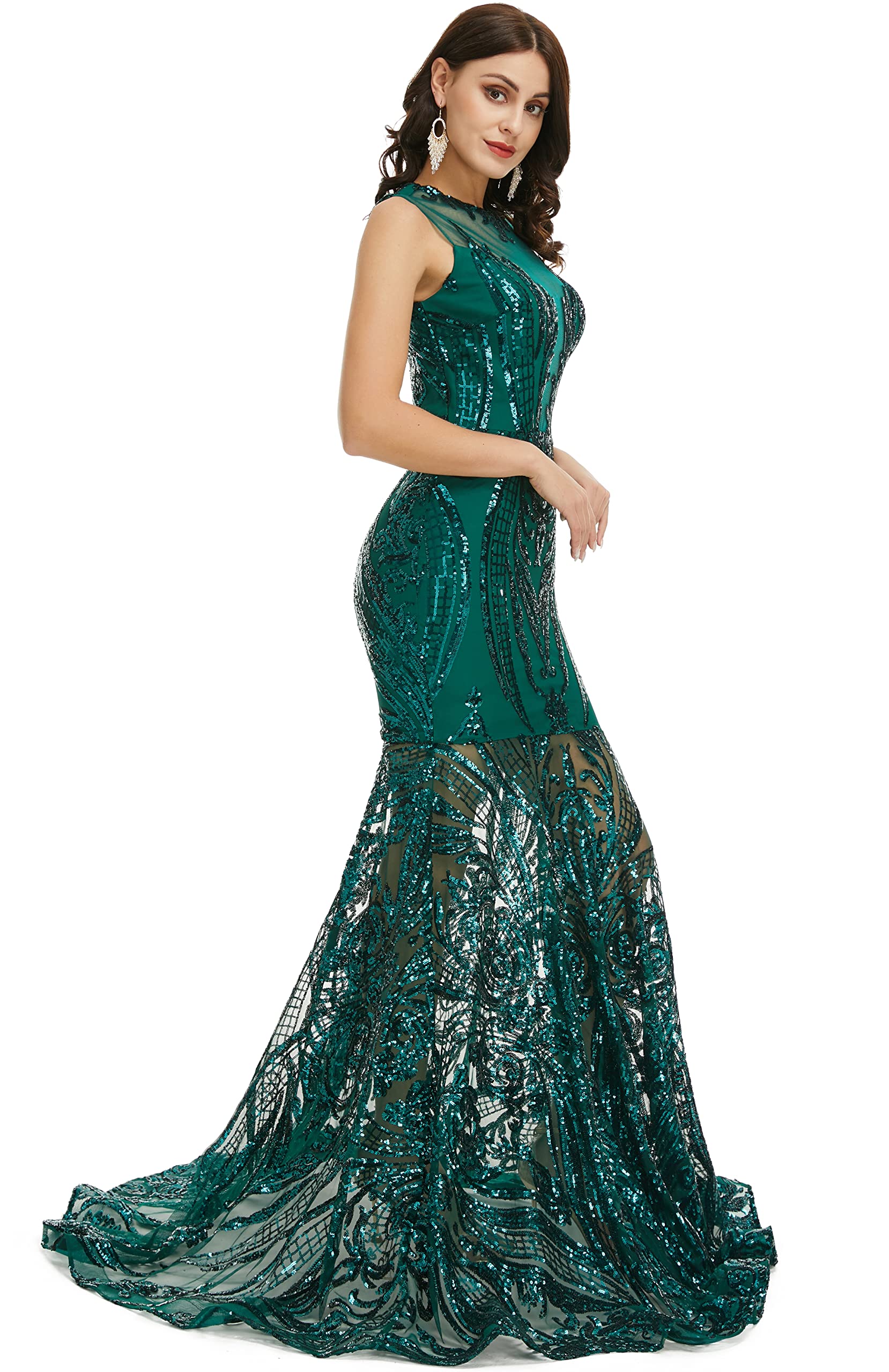 Elegant Sequin Prom Dresses for Women - Sleeveless Mermaid Evening Gown for Formal Events, Celebrity Parties & Galas | Perfect for Homecoming, Red Carpet & Special Occasions
