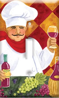 Vino della Casa Art Plate - Single Toggle Switch Plate Cover - Elegant Wall Decor for Dining Rooms & Italian-Themed Homes