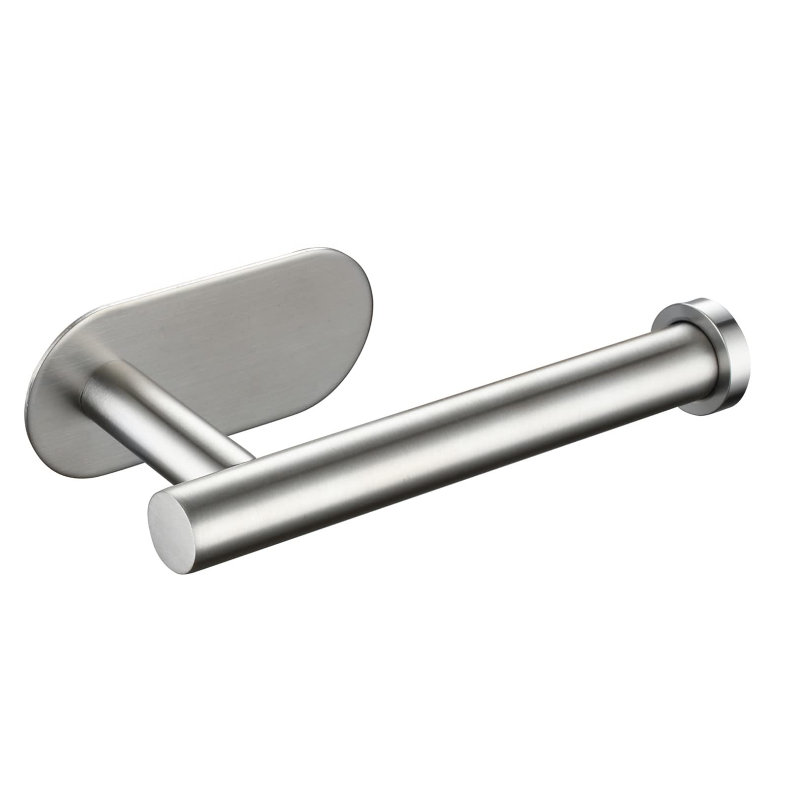 ERRTT Adhesive Stainless Steel Toilet Paper Holder - Nickel Finish Bathroom Tissue Roll Mount for Wall, Shower, RV & Van - Rustproof, Space-Saving Bathroom Organizer for Home, Office & Travel Use